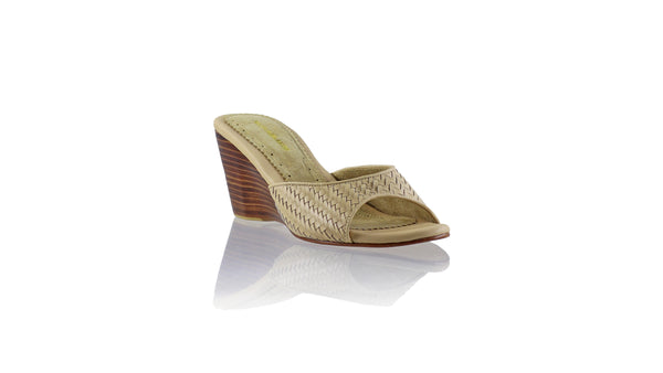 Gita Woven 80mm Wedges - Cream