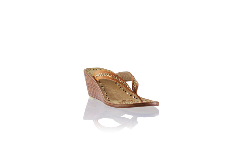 Ayu 50mm Wedges - Camel & Gold