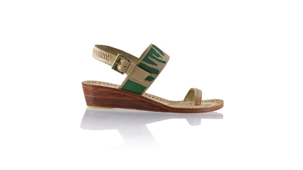 Prana 35mm Wedges - Nude & Nude Green Leaf Ribborn