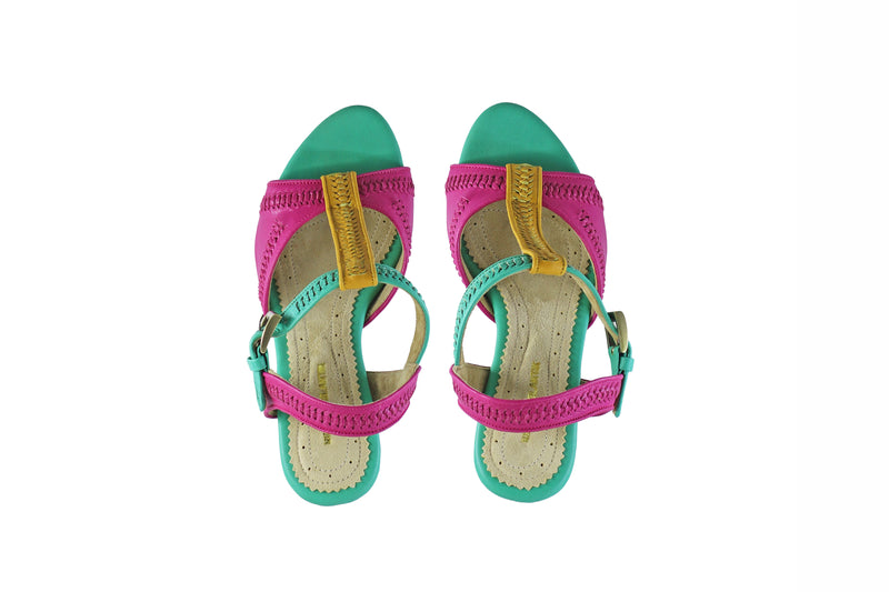 Jazz 80mm Wedge - Fuschia & Tosca & Mustard