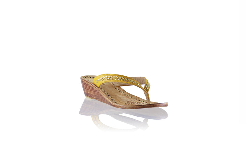 Ayu 35mm Wedges - Mustard & Gold