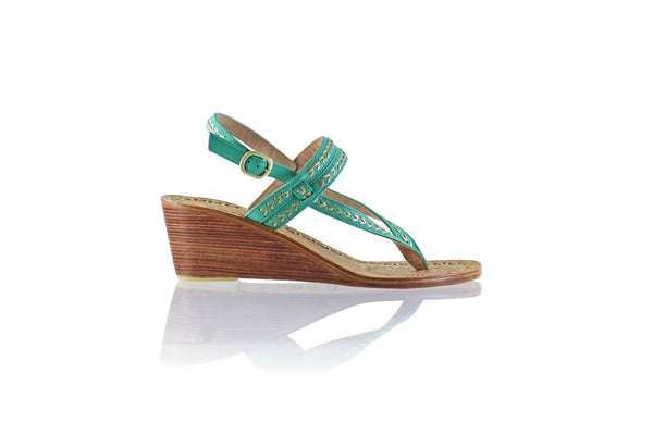 Timika 50mm Wedges - Tosca & Gold