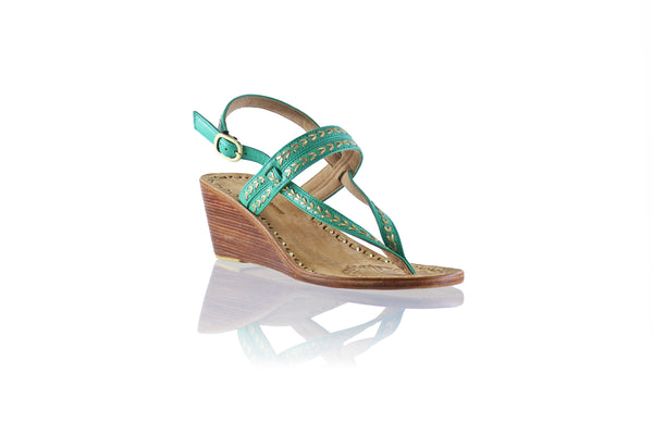 Timika 50mm Wedges - Tosca & Gold