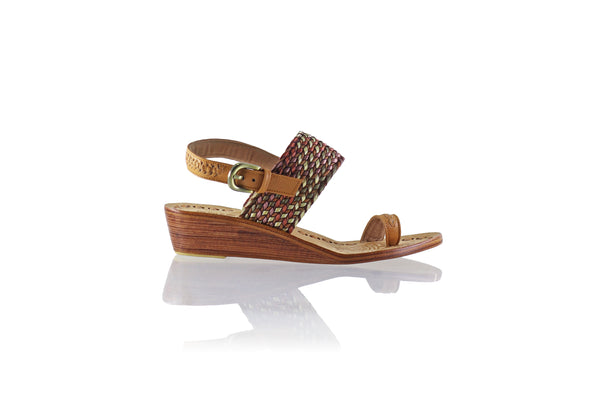 Prana 35mm Wedges - Light Brown & Multicolor Ribborn