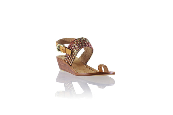 Prana 35mm Wedges - Light Brown & Multicolor Ribborn