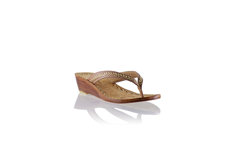 Ayu 35mm Wedges - Mocca & Gold