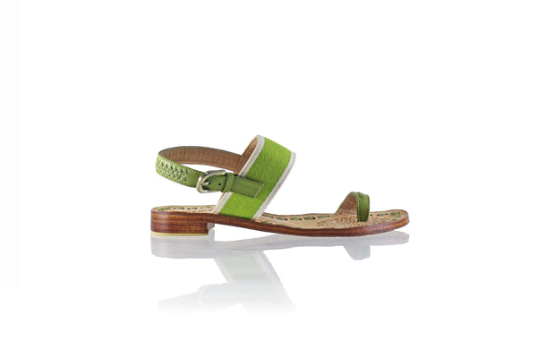 Prana 20mm Flat - Lime Green & Green Cream Ribborn