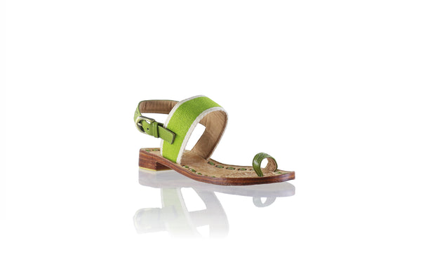 Prana 20mm Flat - Olive & Green Cream Ribborn