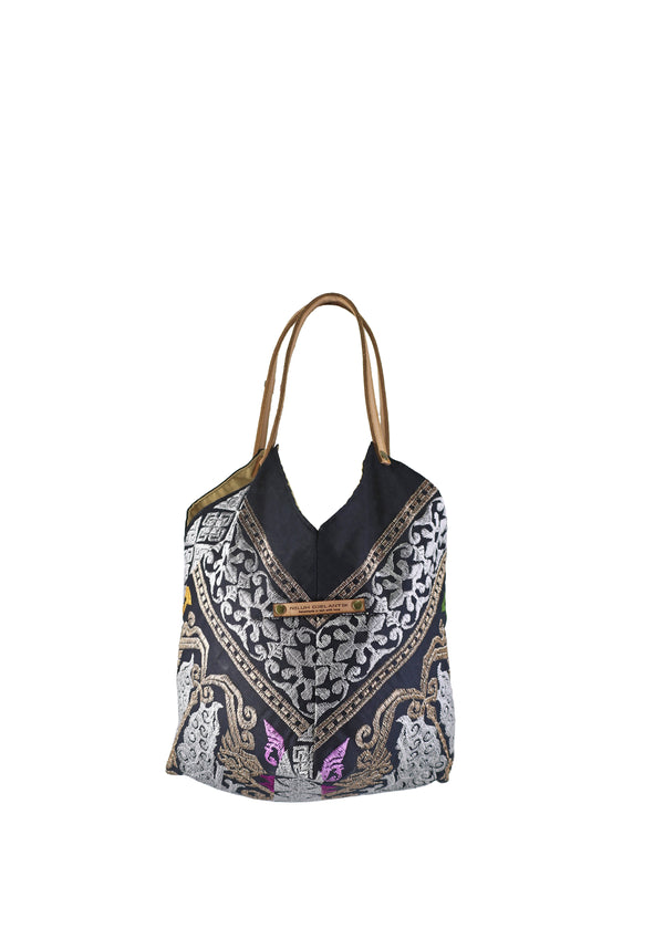 Saraswati Origami Tote Bag - Black Arjuna