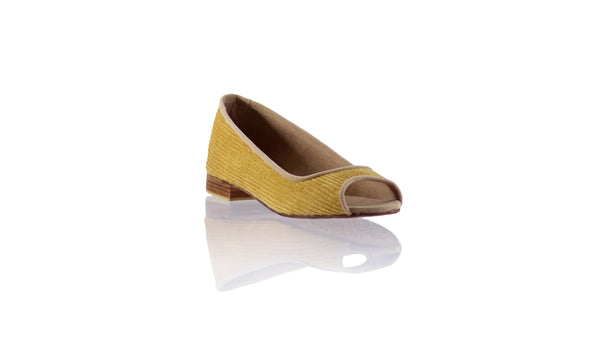 Kate Peeptoe 20mm Ballet - Tan Corduroy