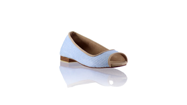 Kate Peeptoe 20mm Ballet - Baby Blue Corduroy