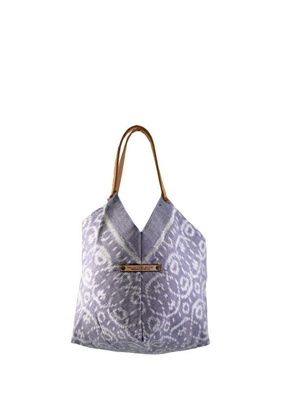 Saraswati Origami Tote Bag - Grey White Round