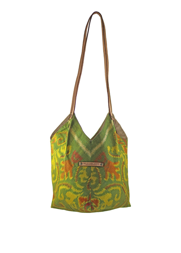 Saraswati Origami Tote Bag - Green Yellow Bloom