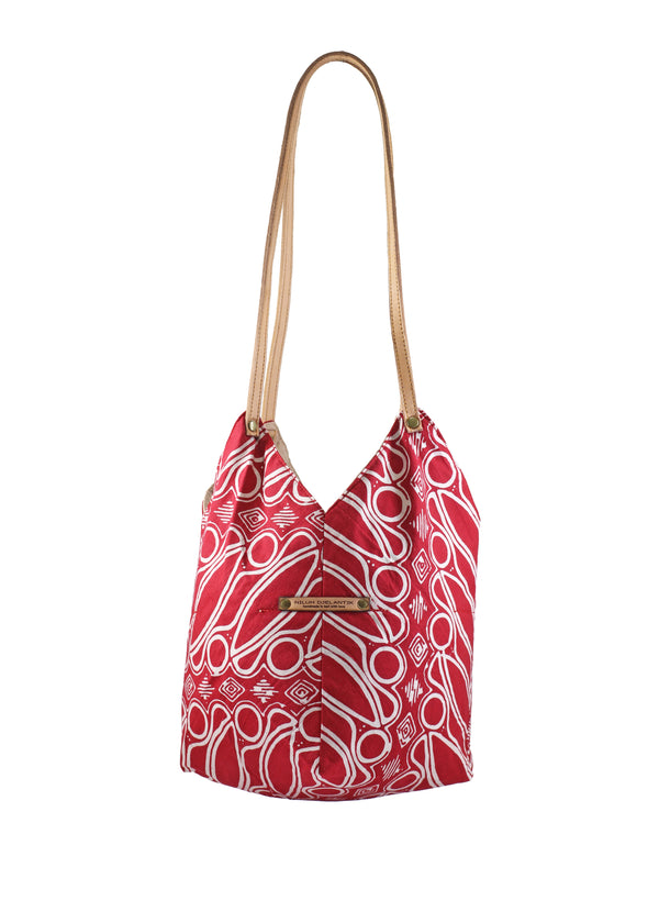 Saraswati Origami Tote Bag - Red Parang