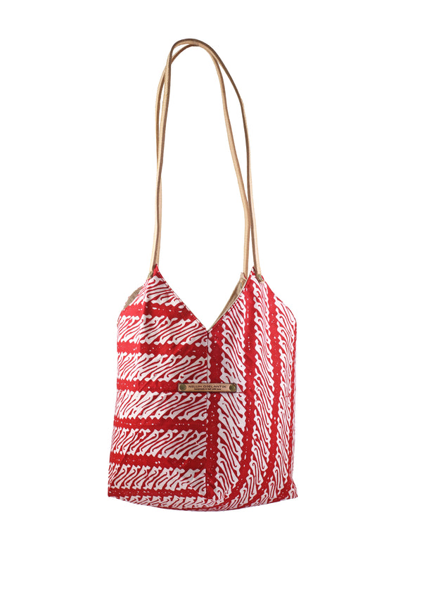 Saraswati Origami Tote Bag - Red Parang Small