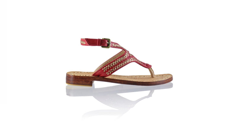 Leather-shoes-Agra 20mm Flats - Red & Gold-sandals flat-NILUH DJELANTIK-NILUH DJELANTIK